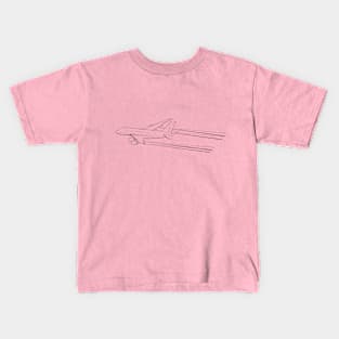 Airbus A380 line art Kids T-Shirt